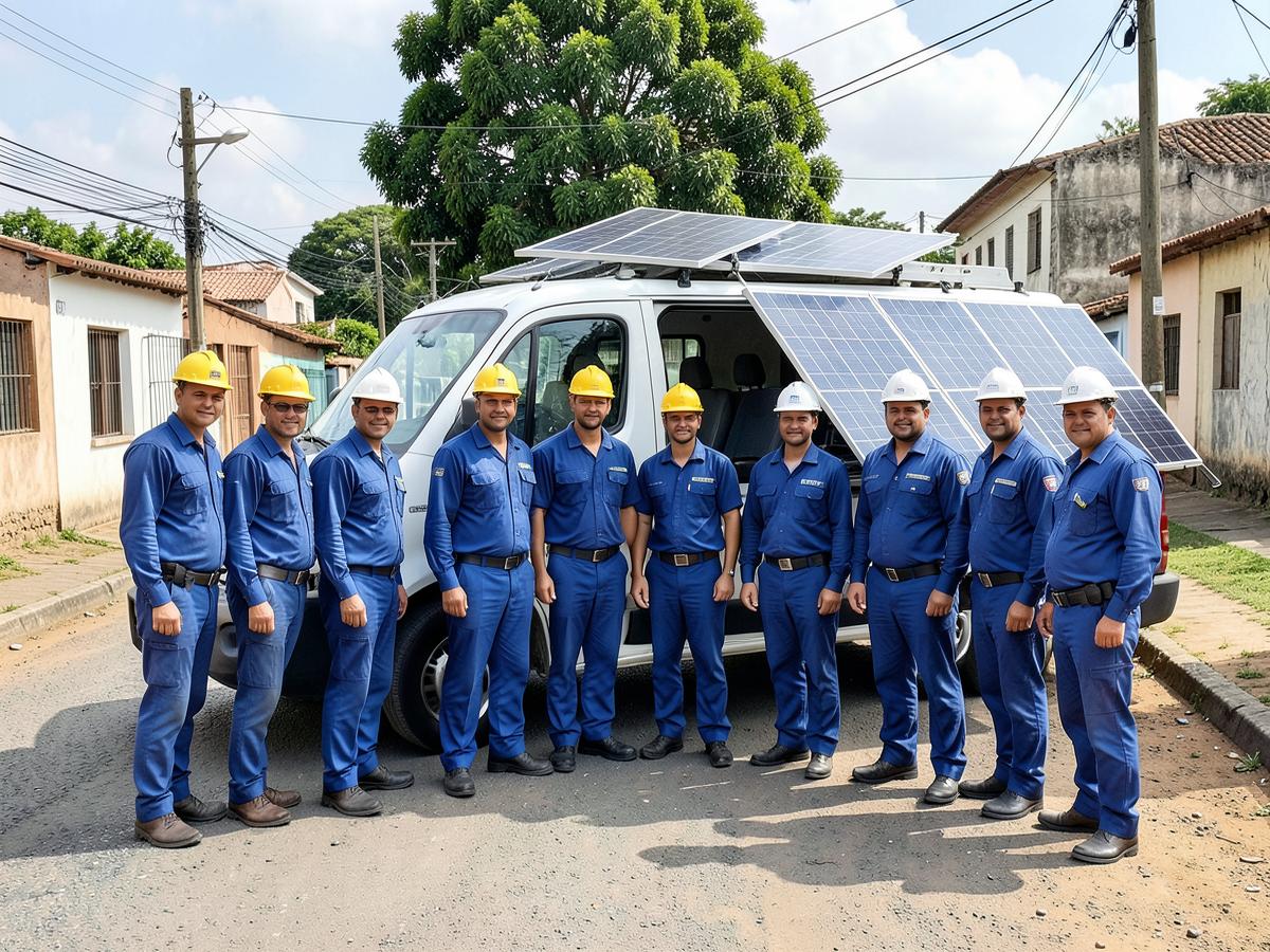 Equipe própria na execução dos projetos — projeto equipe em campo da Instala Já