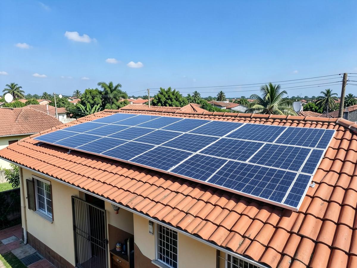 Sistema fotovoltaico em telhado residencial — projeto residencial da Instala Já